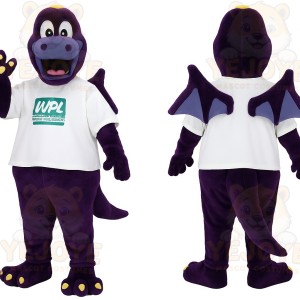 Purple White Winged Dragon Mascot Costume