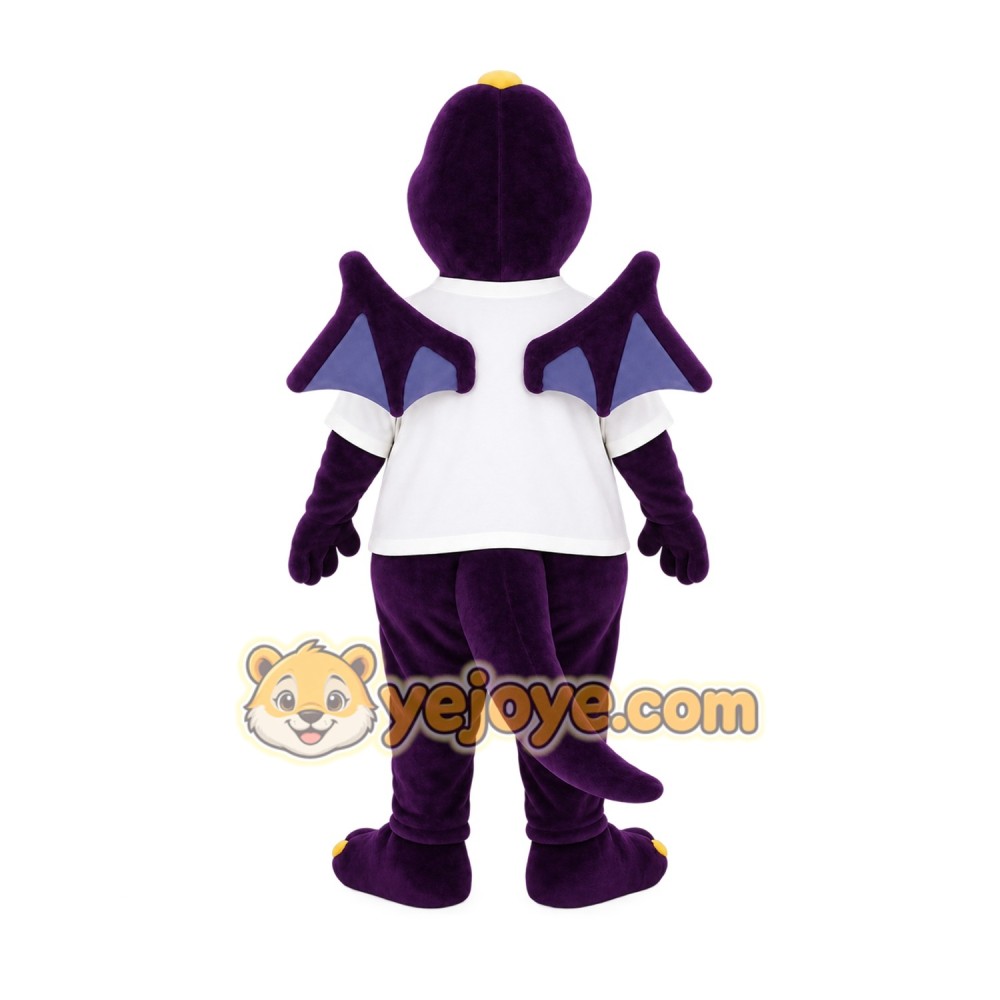 Purple White Winged Dragon Mascot Costume