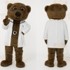 Brown White Medical Bear Mascot Costume