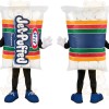 White Blue Striped Marshmallow Bag Mascot Costume