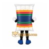 White Blue Striped Marshmallow Bag Mascot Costume White Blue Striped Marshmallow Bag Mascot Costume