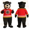 Black Bear Red Hockey Jersey Mascot Costume