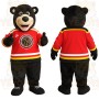 Black Bear Red Hockey Jersey Mascot Costume
