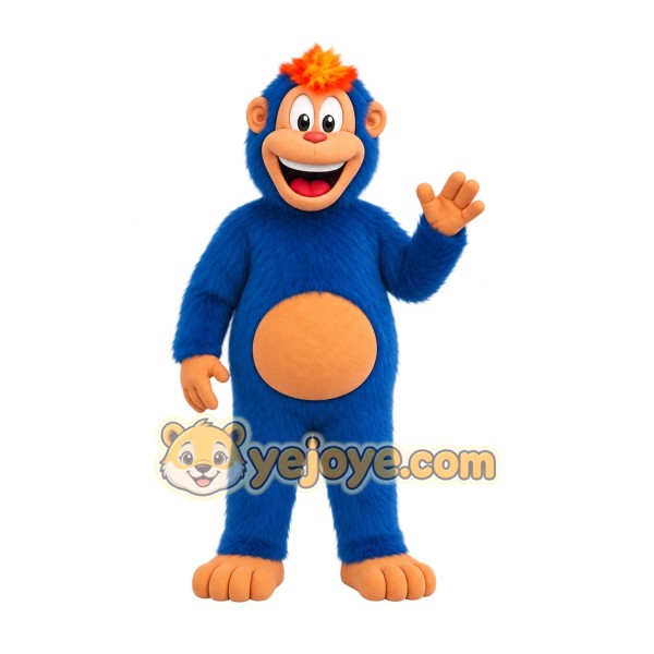 Blue Orange Monkey Mascot Costume Blue Orange Monkey Mascot Costume