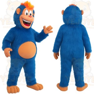 Blue Orange Monkey Mascot Costume