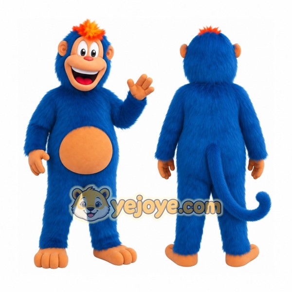 Blue Orange Monkey Mascot Costume