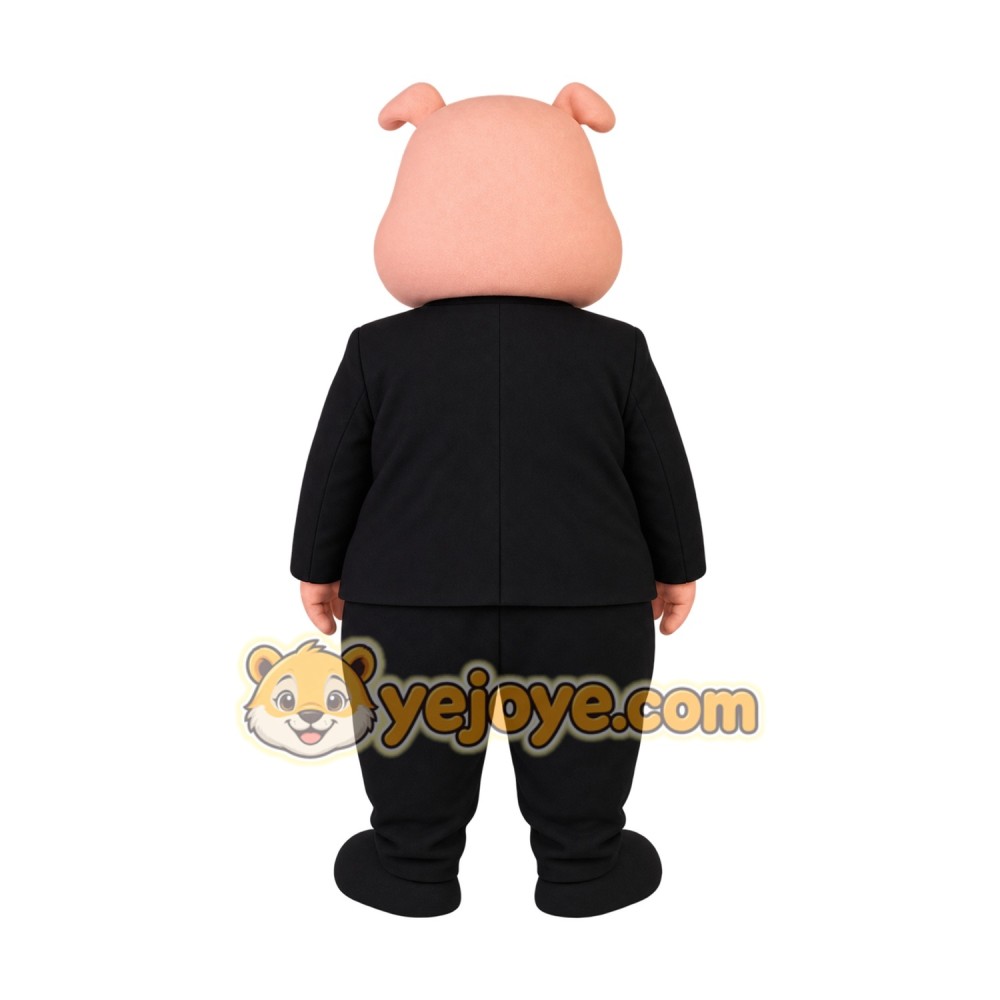 Pink Black Red Businessman Pig Mascot Costume Pink Black Red Businessman Pig Mascot Costume