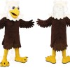 Brown White Yellow Eagle Mascot Costume