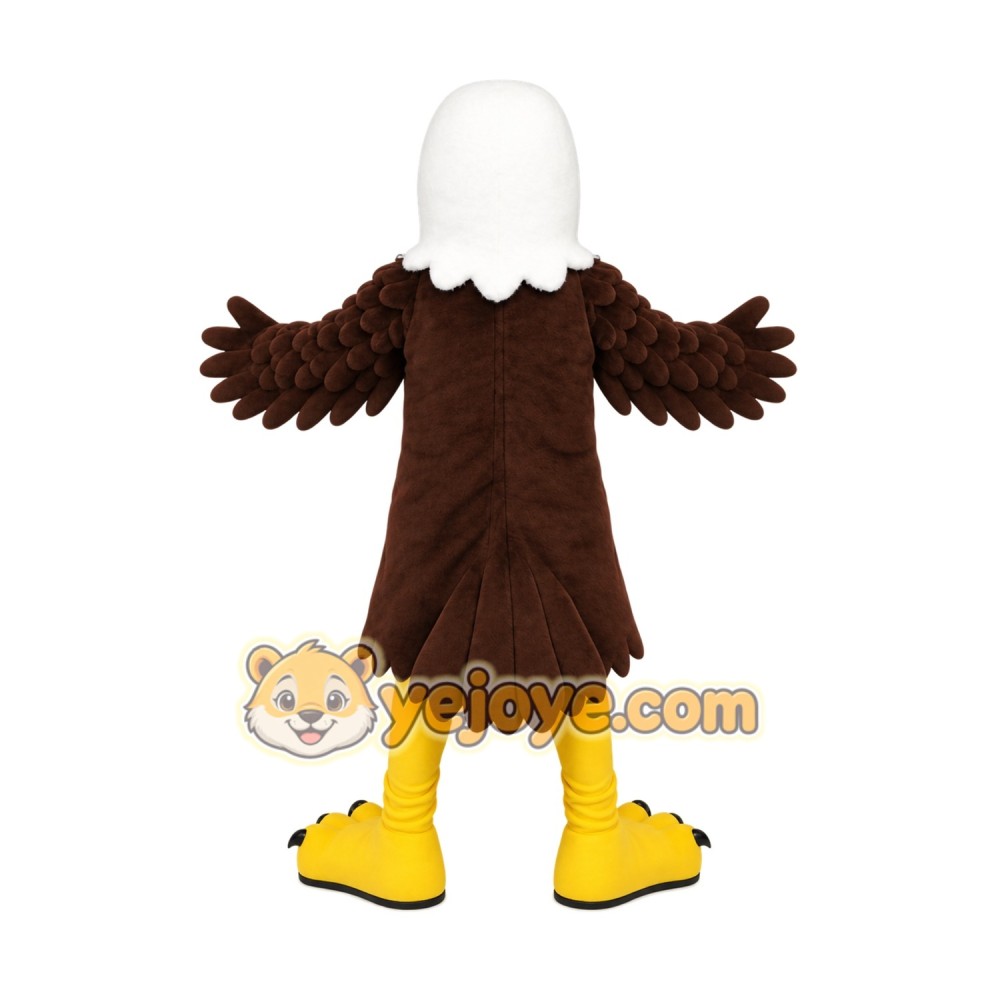 Brown White Yellow Eagle Mascot Costume