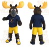 Brown Yellow Navy Moose Mascot Costume