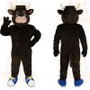 Dark Brown Cream Horned Bull Mascot Costume