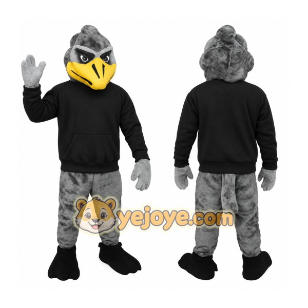 Gray Yellow Black Roadrunner Mascot Costume