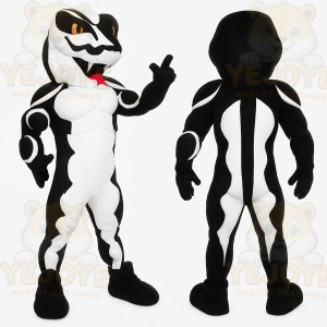 Black White Snake Mascot Costume