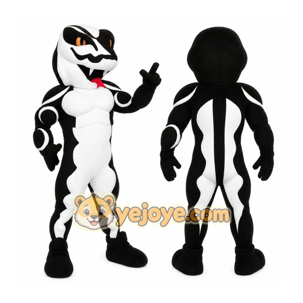 Black White Snake Mascot Costume