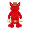 Red White Horse In Brown Cowboy Hat Mascot Costume Red White Horse In Brown Cowboy Hat Mascot Costume