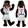 Brown White Basketball Dog Mascot Costume