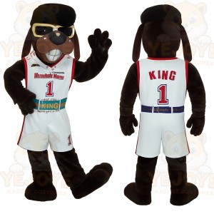 Brown White Basketball Dog Mascot Costume