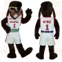 Brown White Basketball Dog Mascot Costume