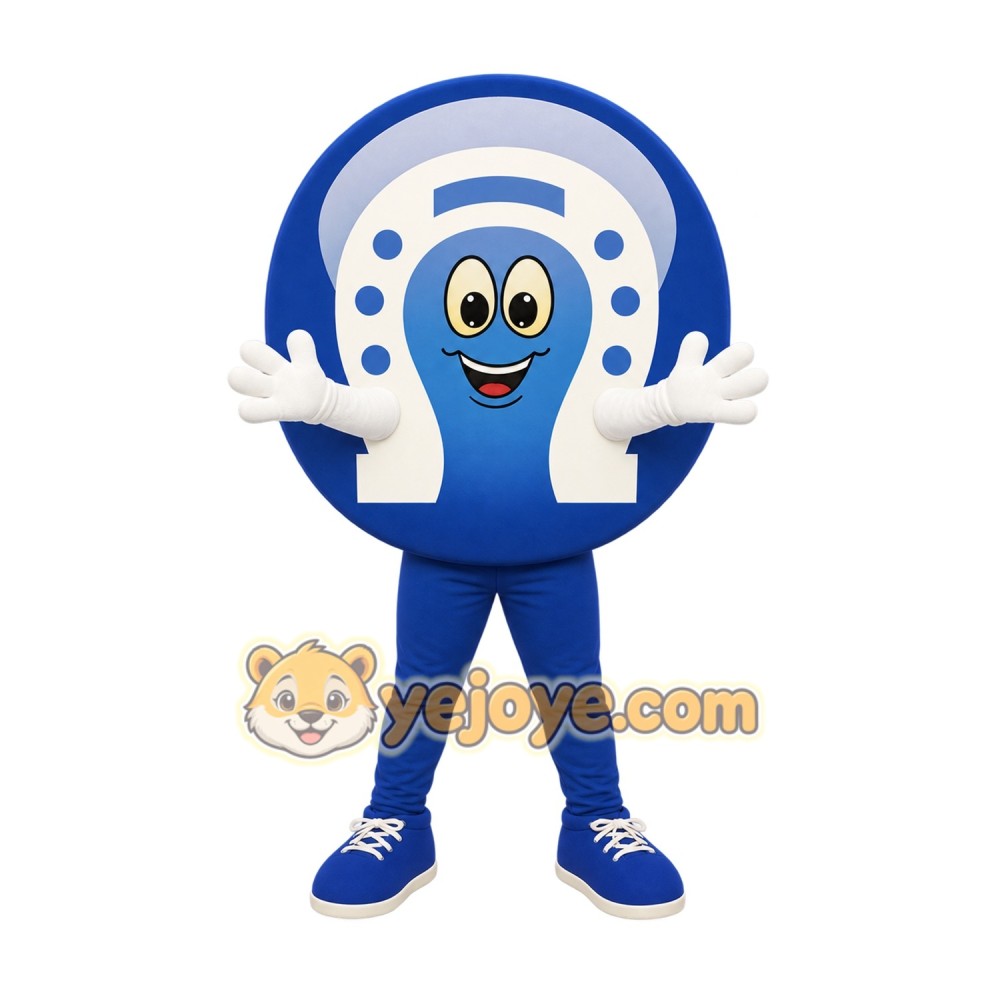Blue White Horseshoe Mascot Costume Blue White Horseshoe Mascot Costume