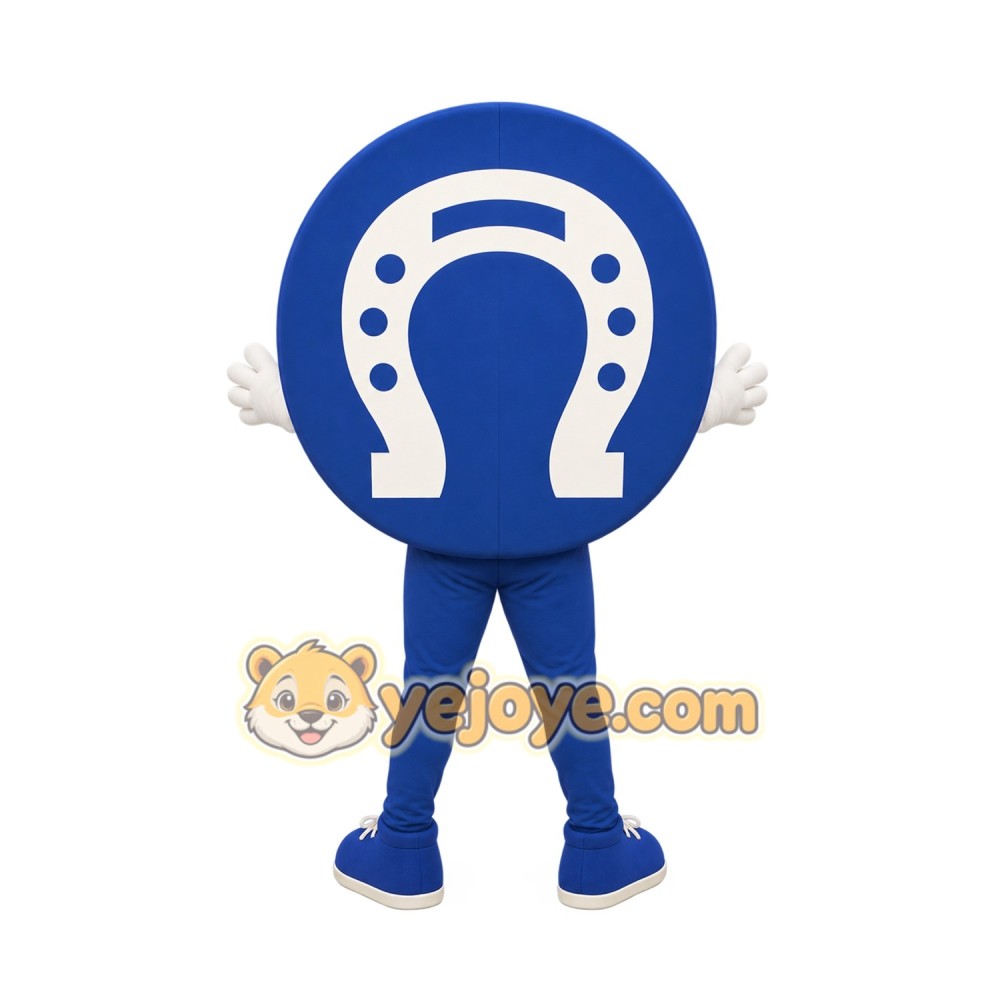Blue White Horseshoe Mascot Costume Blue White Horseshoe Mascot Costume