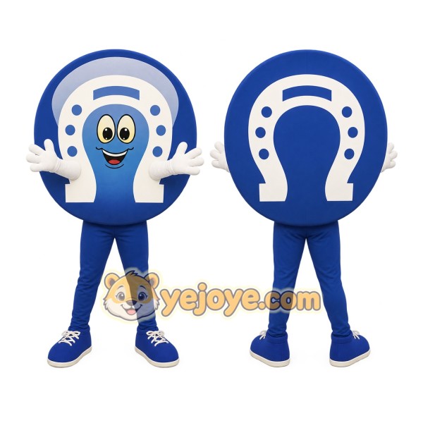 Blue White Horseshoe Mascot Costume