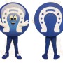 Blue White Horseshoe Mascot Costume