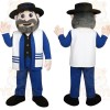 Blue White Bearded Rabbi Mascot Costume