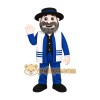 Blue White Bearded Rabbi Mascot Costume
