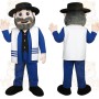 Blue White Bearded Rabbi Mascot Costume