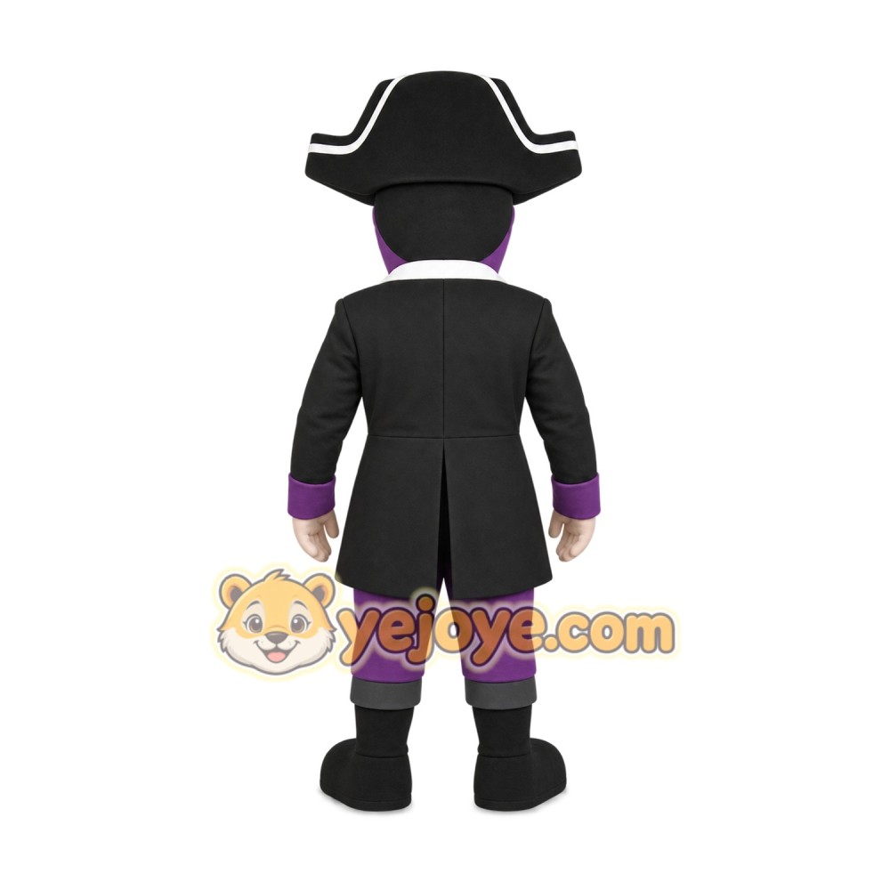Black Purple Bearded Pirate Mascot Costume