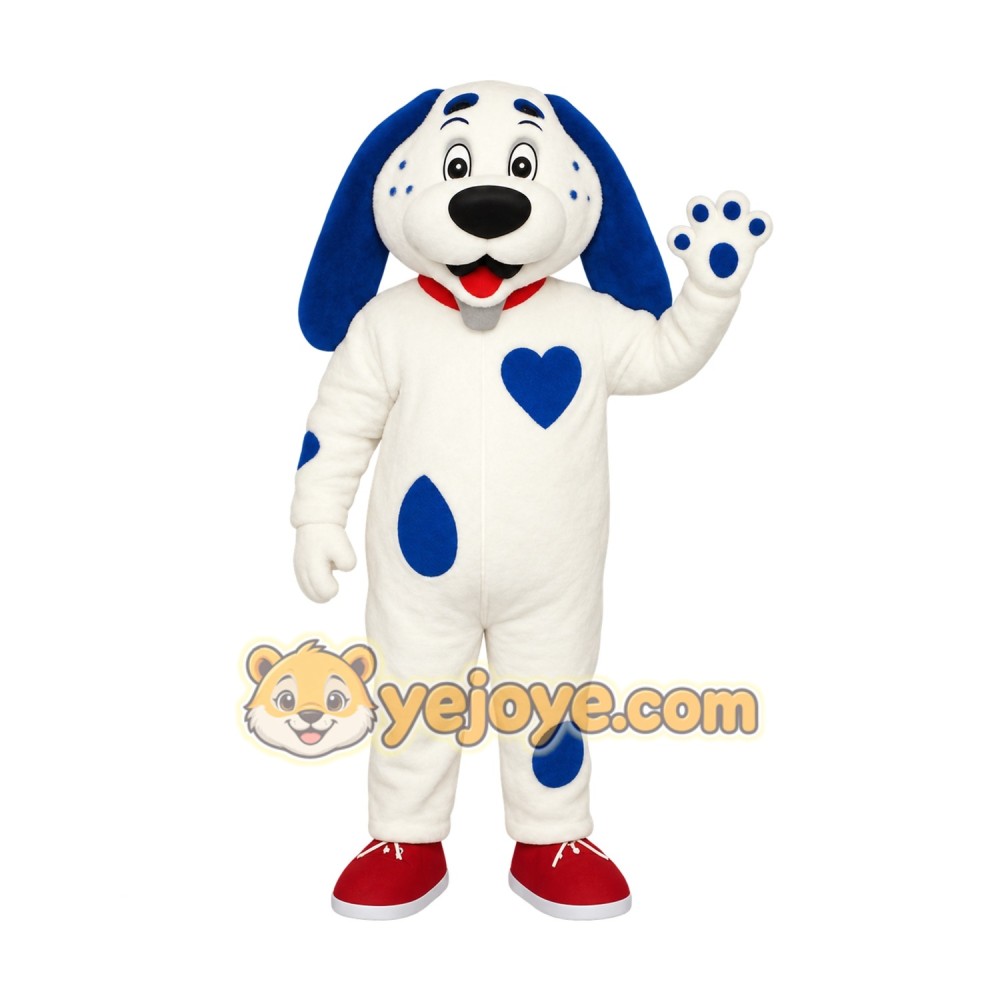 White Blue Spotted Dog Mascot Costume White Blue Spotted Dog Mascot Costume