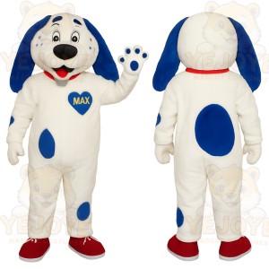 White Blue Spotted Dog Mascot Costume