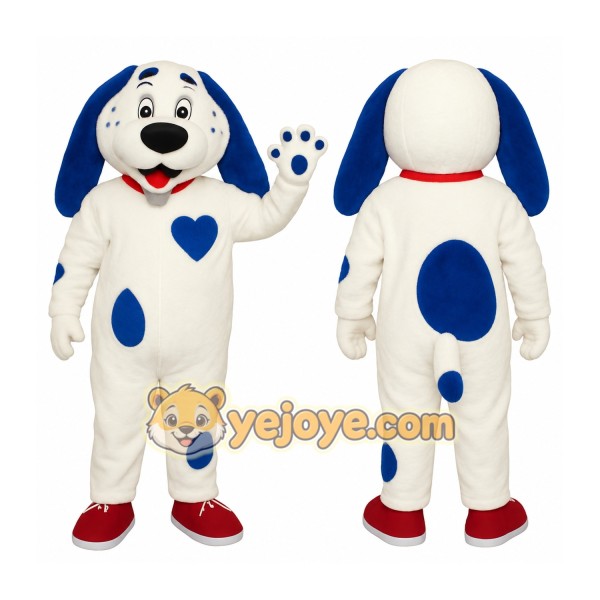 White Blue Spotted Dog Mascot Costume