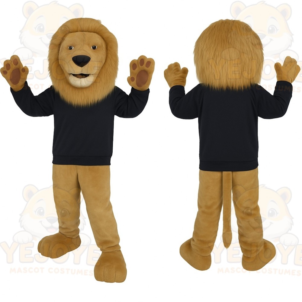 Tan Black Lion Mascot Costume