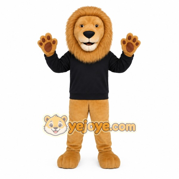 Tan Black Lion Mascot Costume