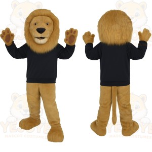 Tan Black Lion Mascot Costume