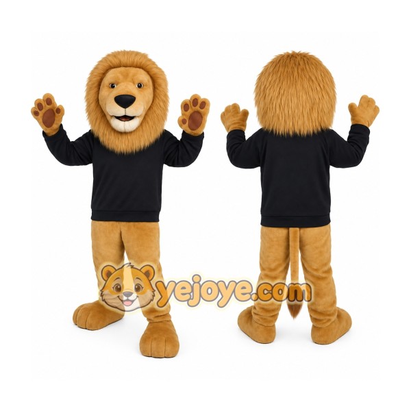 Tan Black Lion Mascot Costume