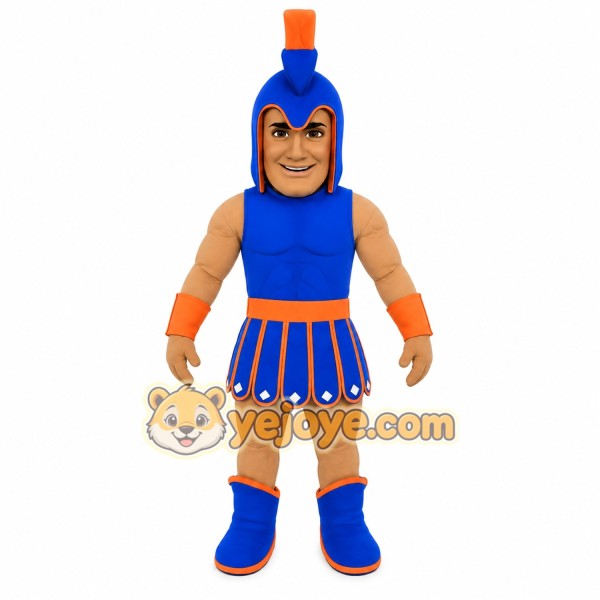 Blue Orange Spartan Warrior Mascot Costume