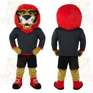 Red Mane Black Lion Mascot Costume
