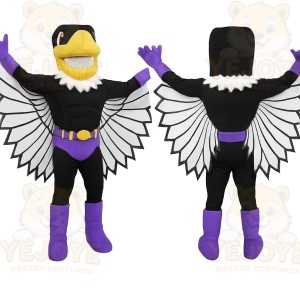 Black Purple White Eagle Mascot Costume
