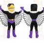Black Purple White Eagle Mascot Costume