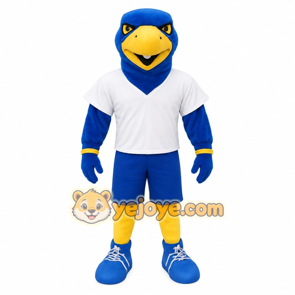 Blue Yellow White Eagle Mascot Costume