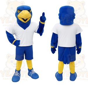 Blue Yellow White Eagle Mascot Costume