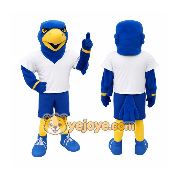 Blue Yellow White Eagle Mascot Costume
