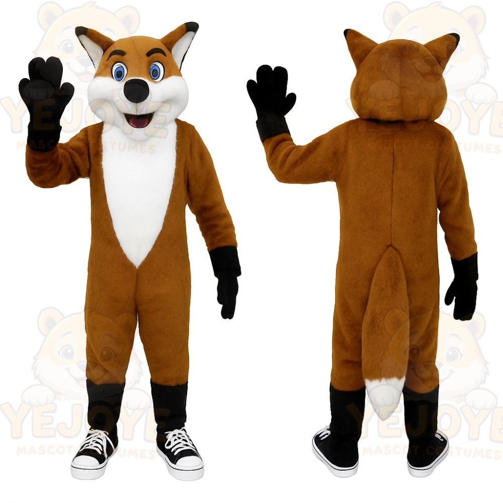 Brown White Black Fox Mascot Costume