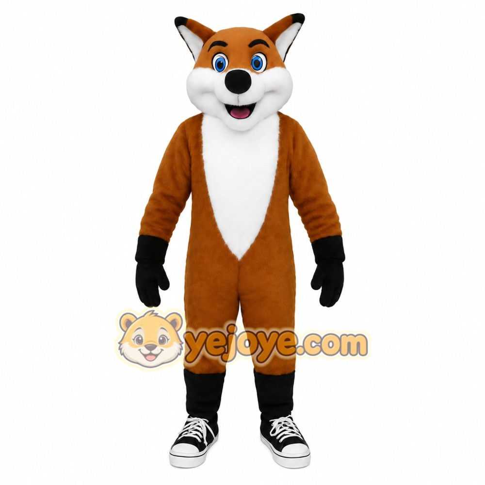 Brown White Black Fox Mascot Costume Brown White Black Fox Mascot Costume