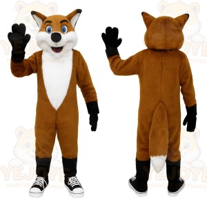 Brown White Black Fox Mascot Costume