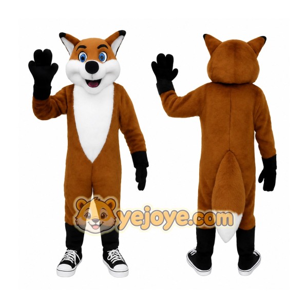 Brown White Black Fox Mascot Costume