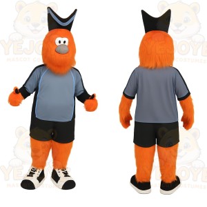 Orange Gray Black Monster Mascot Costume