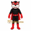 Black Red Superhero Cat Mascot Costume Black Red Superhero Cat Mascot Costume